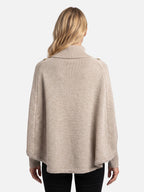 Pull Femme Torsadé Col Roulé Boutons