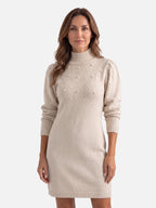 Robe Pull Femme en Maille à Perles