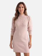 Robe Pull Femme en Maille à Perles