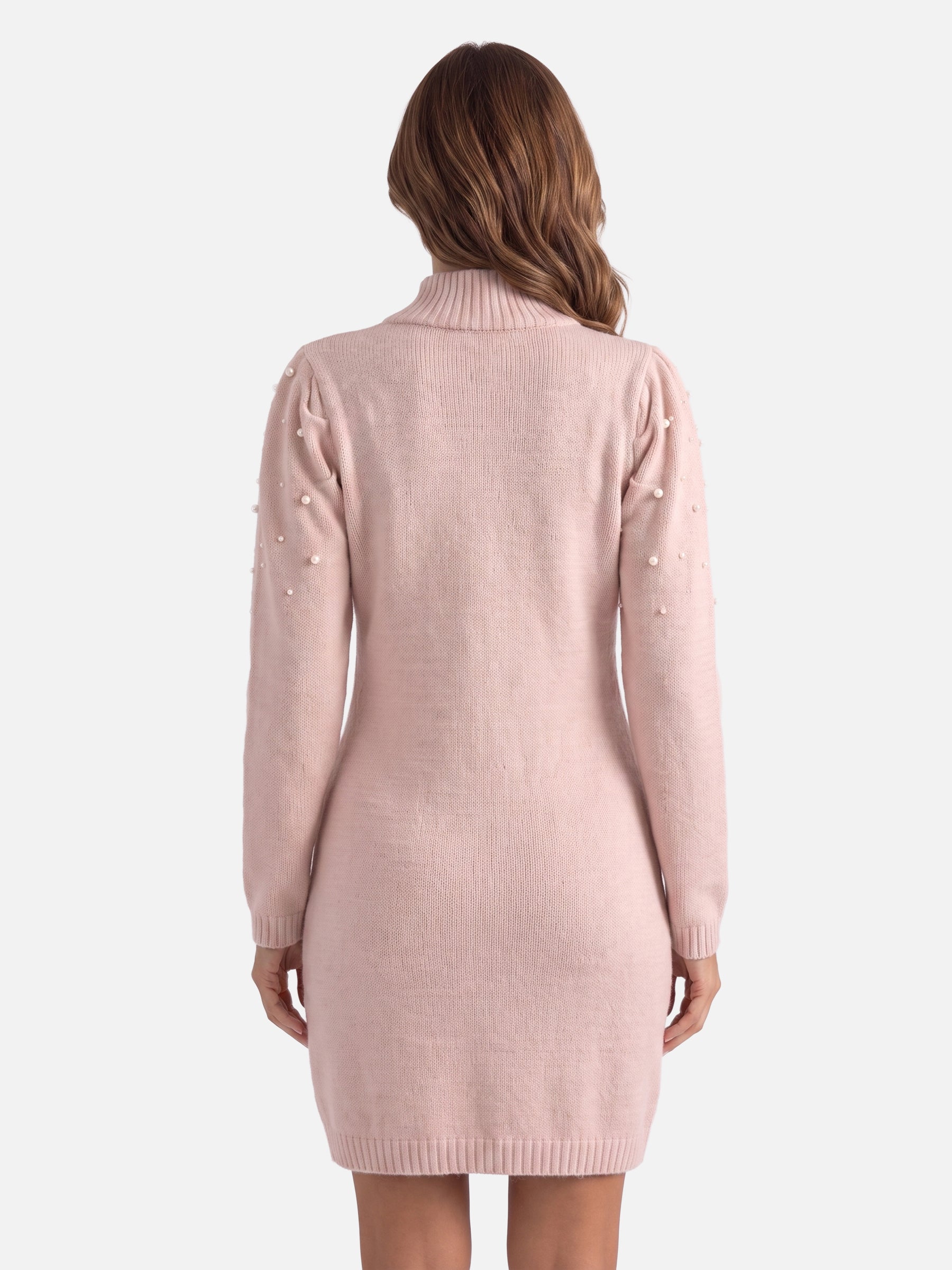Robe Pull Femme en Maille à Perles