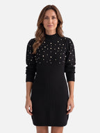Robe Pull Femme en Maille à Perles