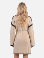Robe Pull Femme Ceinturée Col V