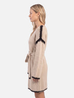 Robe Pull Femme Ceinturée Col V