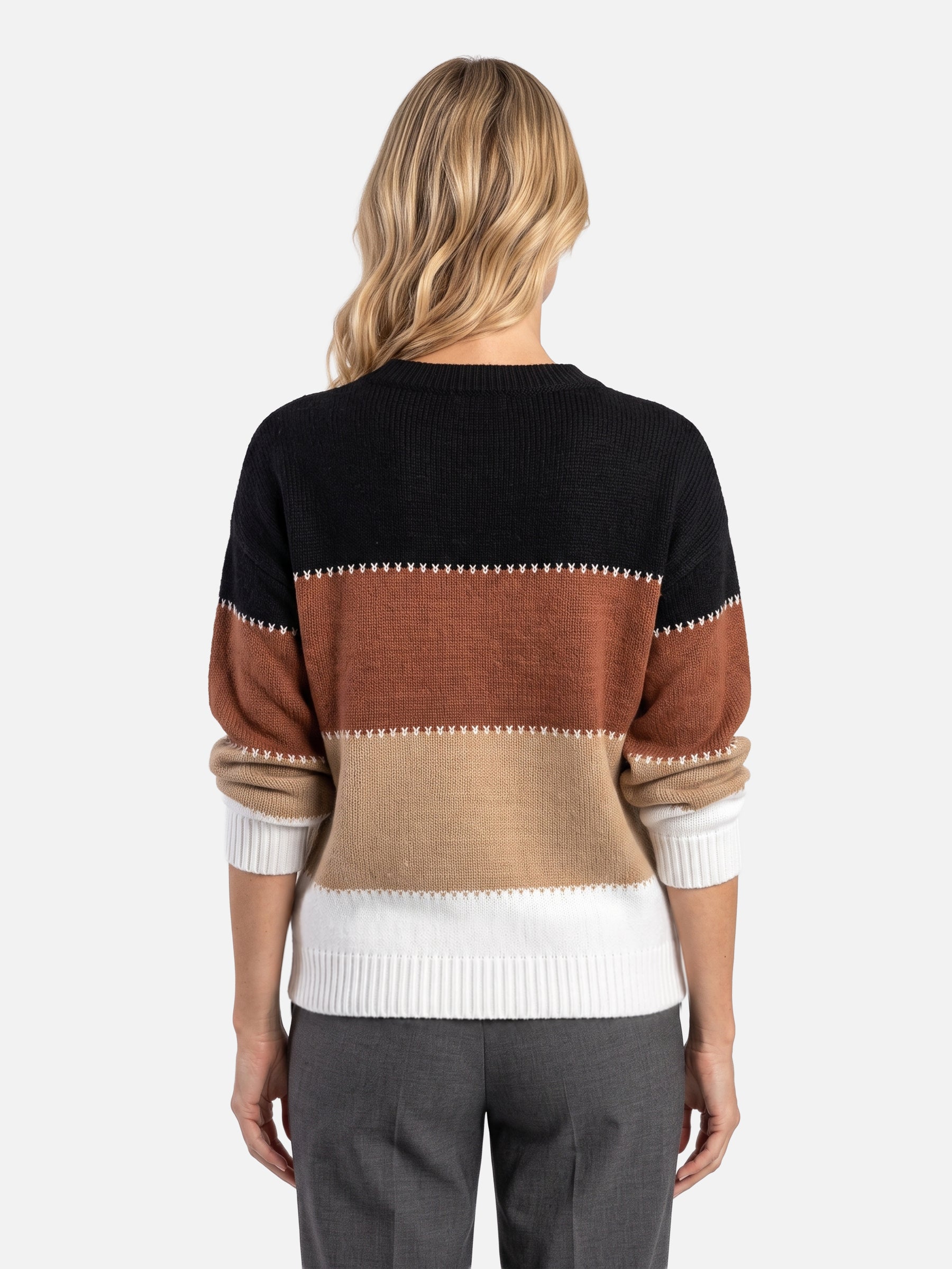 Pull Femme Colorblock en Maille