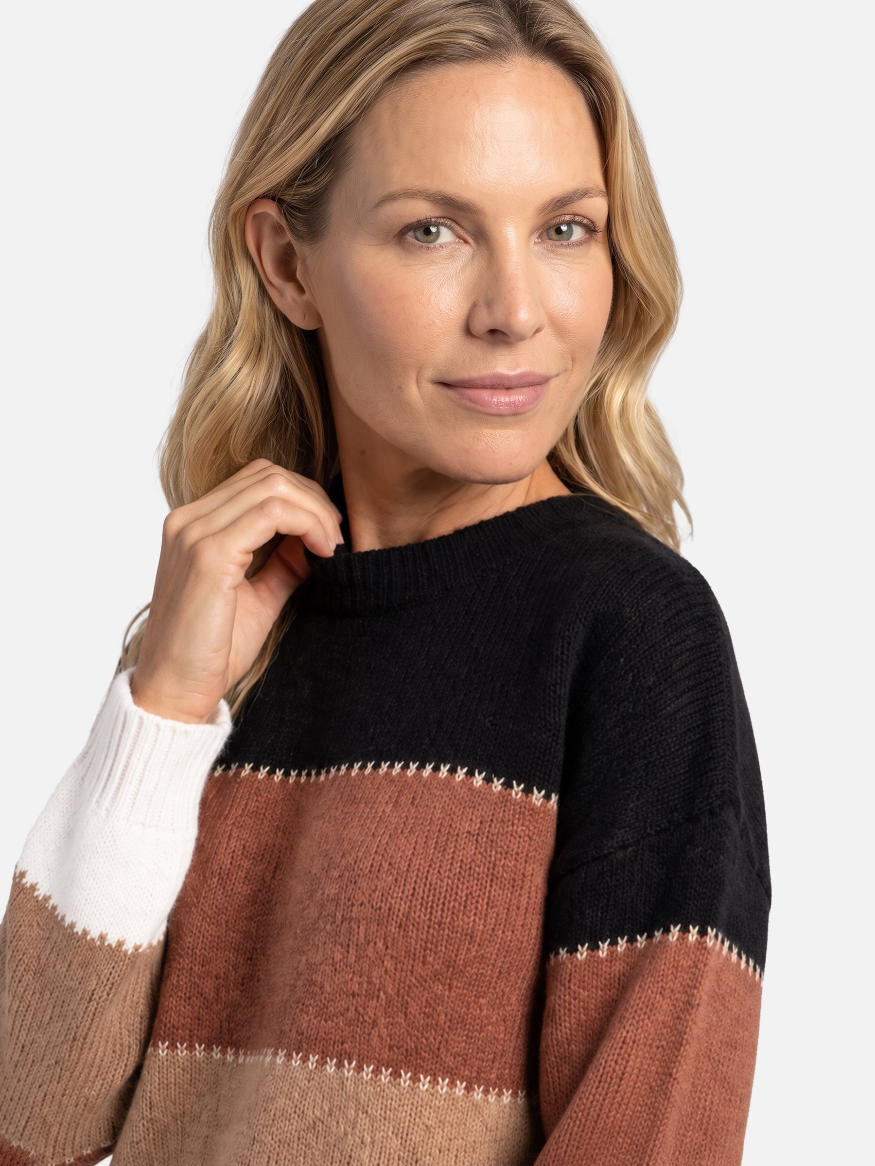 Pull Femme Colorblock en Maille