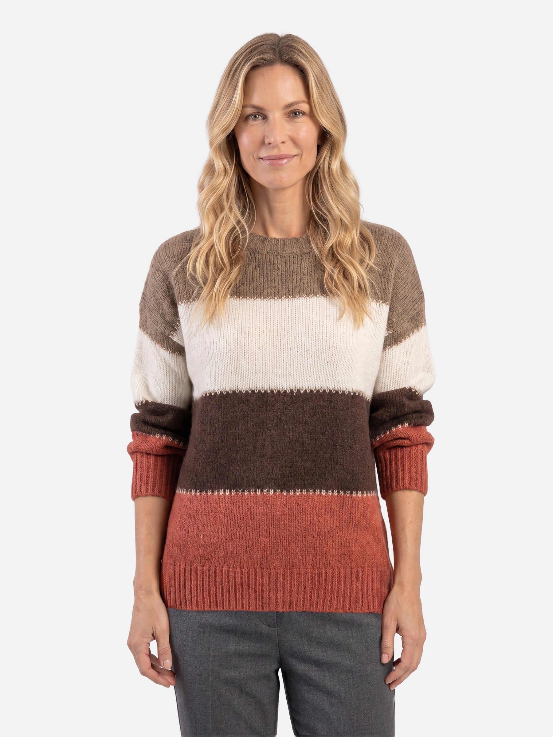 Pull Femme Colorblock en Maille