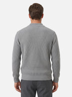 Gilet Homme Zippé Maille Côtelée Col Montant