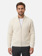 Gilet Homme Zippé Maille Côtelée Col Montant