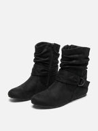 Bottines Femme en Daim Effet Froissé Boucle