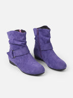 Bottines Femme en Daim Effet Froissé Boucle
