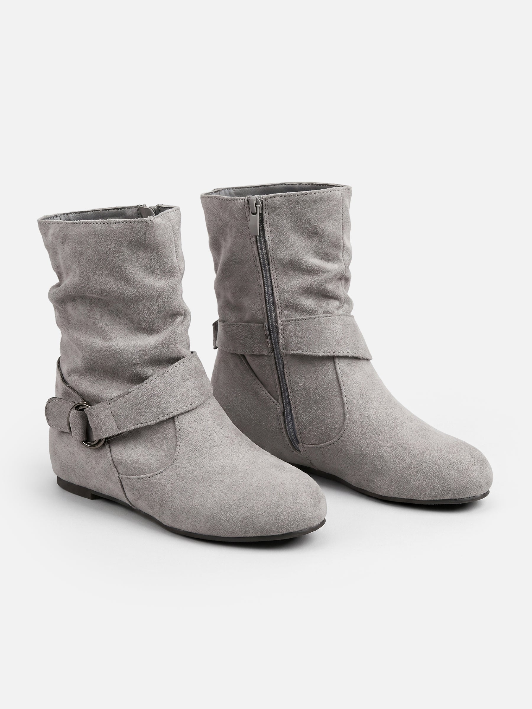 Bottines Femme en Daim Effet Froissé Boucle