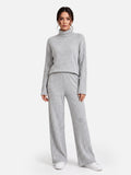 Ensemble Femme Maille Côtelée Col Roulé