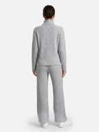 Ensemble Femme Maille Côtelée Col Roulé