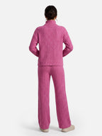 Ensemble Femme Maille Côtelée Col Roulé