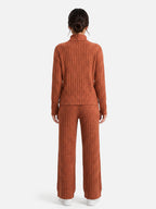 Ensemble Femme Maille Côtelée Col Roulé