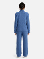 Ensemble Femme Maille Côtelée Col Roulé