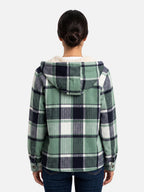 Veste Femme à Carreaux Doublée Sherpa Capuche