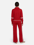 Ensemble Femme Maille Bandes Contrastantes Zippé