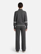Ensemble Femme Maille Bandes Contrastantes Zippé