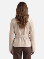 Veste Femme en Daim Ceinturée Boutonnée