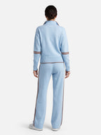 Ensemble Femme Maille Bandes Contrastantes Zippé