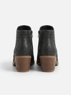 Bottines Femme Orthopédiques en Cuir Ajourées à Talon Carré