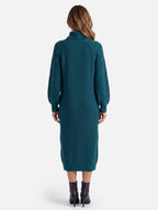 Robe Pull Femme en Maille Col Roulé Midi