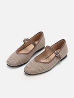 Ballerines Femme Mary Jane Chevrons Boucle
