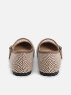 Ballerines Femme Mary Jane Chevrons Boucle
