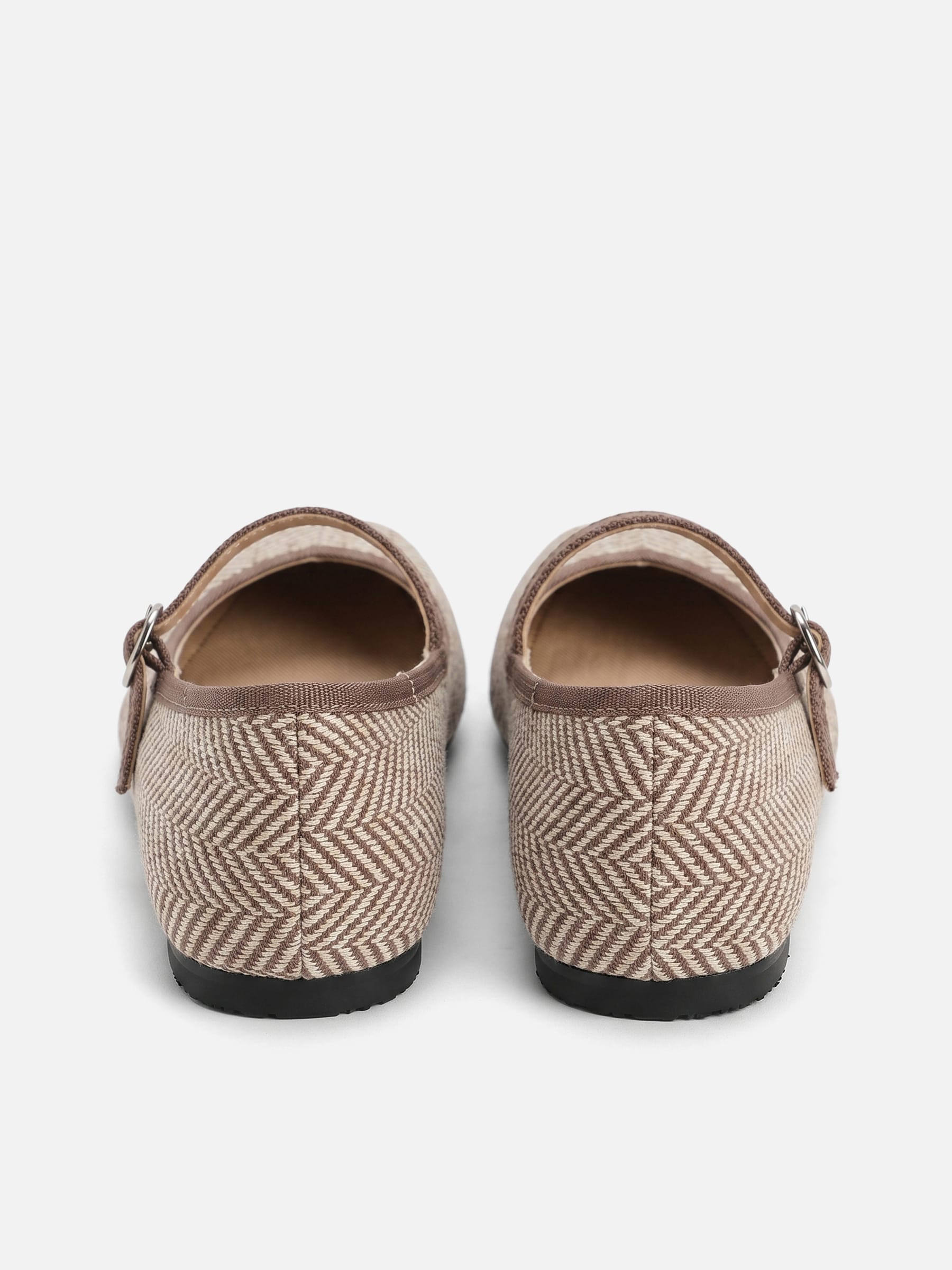 Ballerines Femme Mary Jane Chevrons Boucle