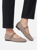 Ballerines Femme Mary Jane Chevrons Boucle