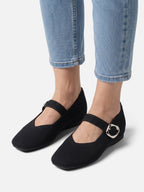 Ballerines Mary Jane Femme en Maille à Boucle
