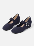 Ballerines Mary Jane Femme en Maille à Boucle