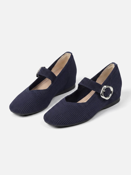 Ballerines Mary Jane Femme en Maille à Boucle