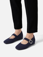 Ballerines Mary Jane Femme en Maille à Boucle