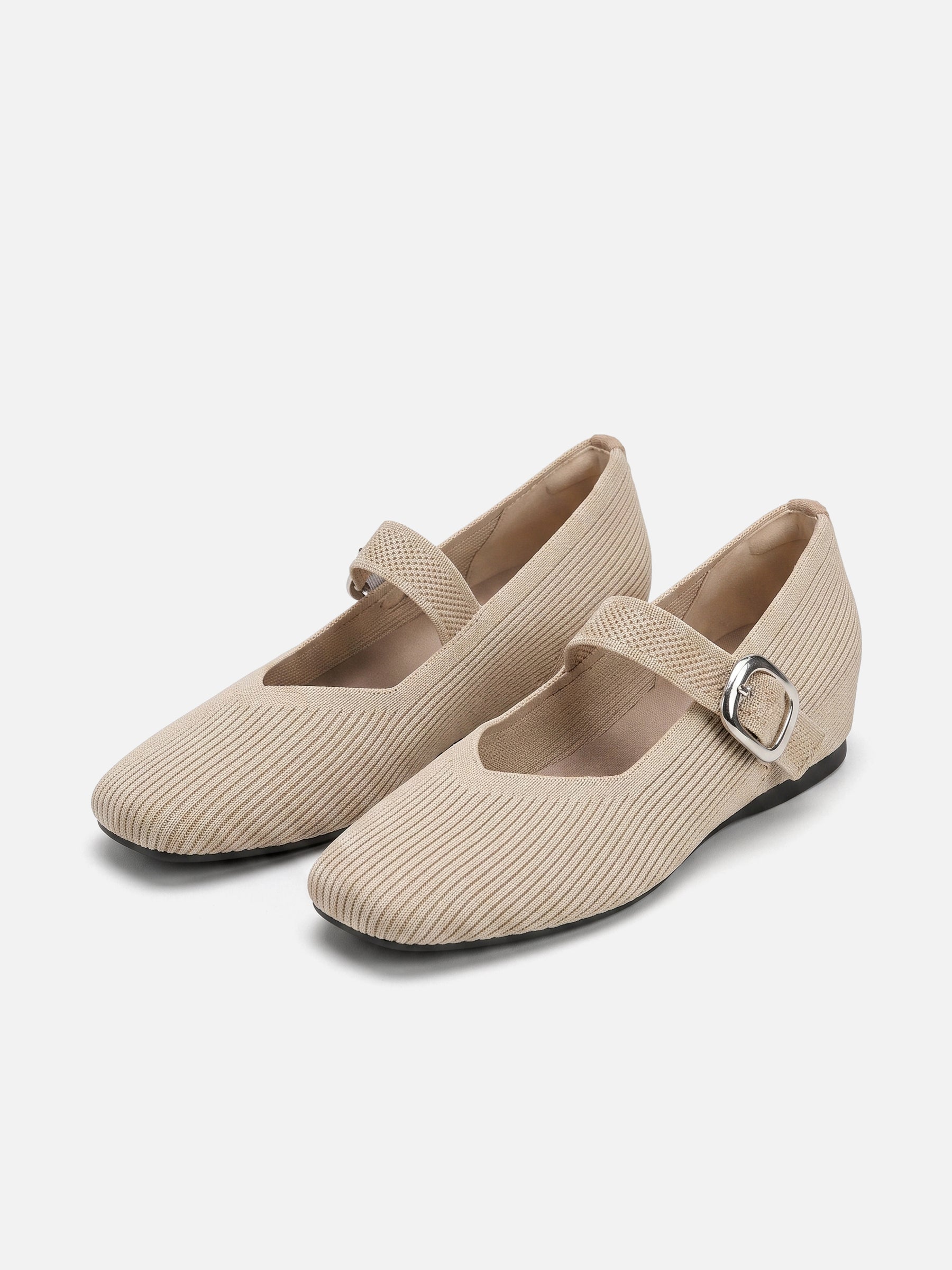 Ballerines Mary Jane Femme en Maille à Boucle