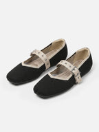 Ballerines Mary Jane Femme en Maille à Bride Oeillets