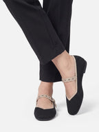 Ballerines Mary Jane Femme en Maille à Bride Oeillets