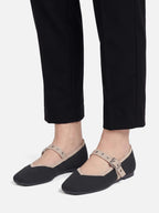 Ballerines Mary Jane Femme en Maille à Bride Oeillets
