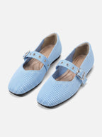 Ballerines Mary Jane Femme en Maille à Bride Oeillets