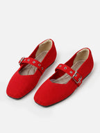 Ballerines Mary Jane Femme en Maille à Bride Oeillets
