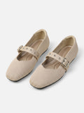 Ballerines Mary Jane Femme en Maille à Bride Oeillets