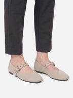 Ballerines Mary Jane Femme en Maille à Bride Oeillets