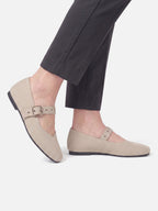Ballerines Mary Jane Femme en Maille à Bride Oeillets