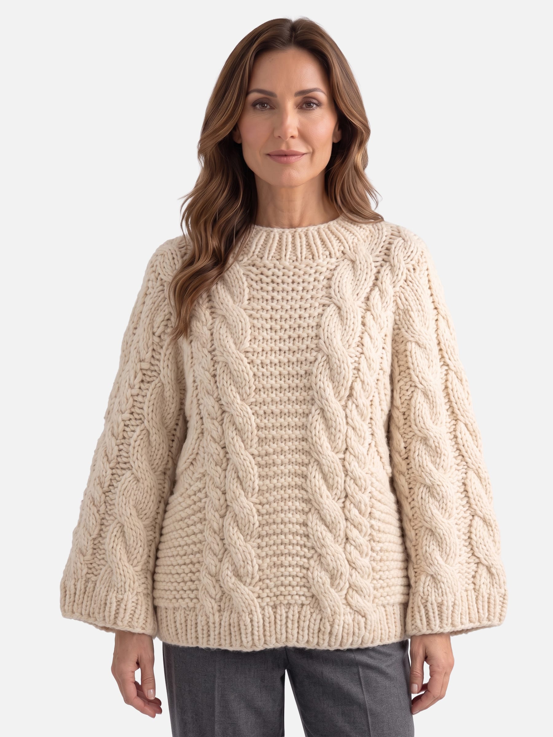 Pull Femme Oversize Grosse Maille Torsadée