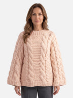 Pull Femme Oversize Grosse Maille Torsadée