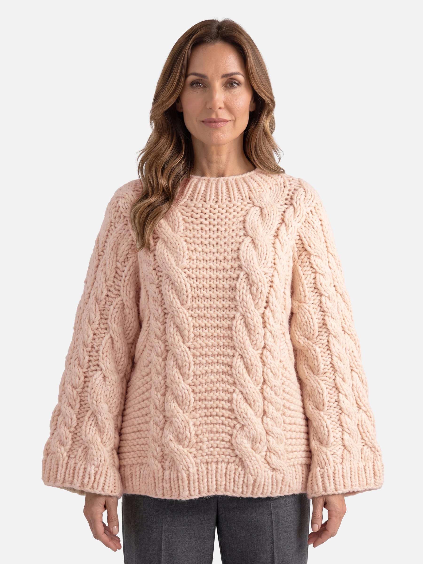 Pull Femme Oversize Grosse Maille Torsadée