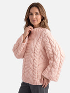Pull Femme Oversize Grosse Maille Torsadée