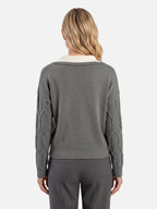 Women's Cable Knit Collared Jumper