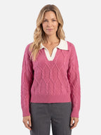 Women's Cable Knit Collared Jumper